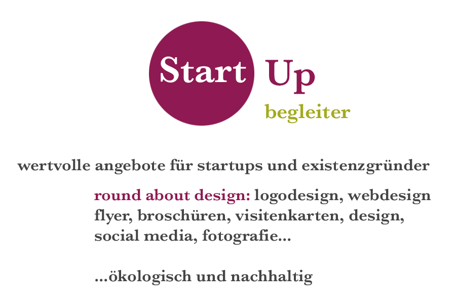 Gestaltung für Existenzgründer und Startups | Webdesign | Grafik und Drucksachen | Logodesign | Flyerdesign | Visitenkarten